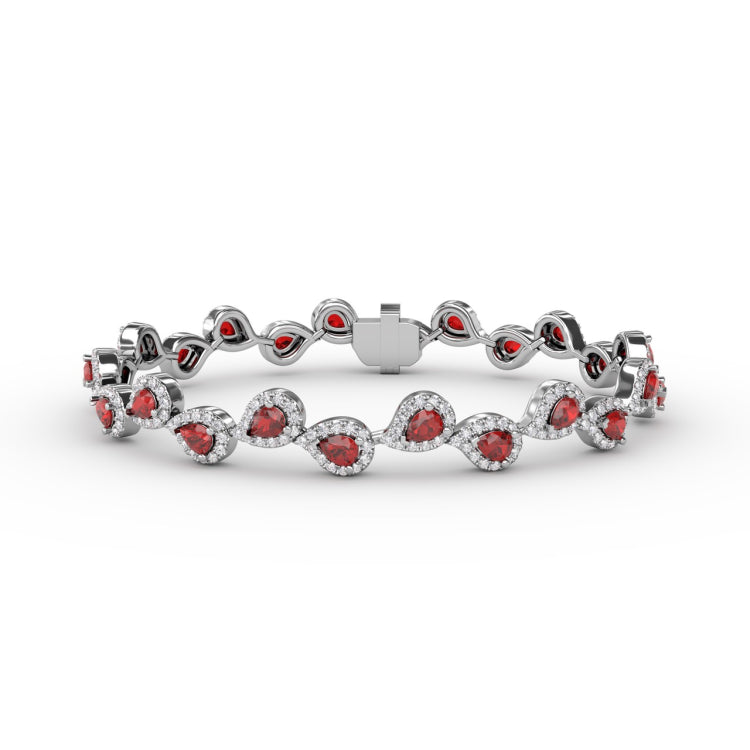 Decorated Ruby and Diamond Bracelet 