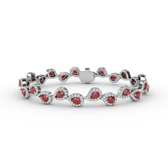 Decorated Ruby and Diamond Bracelet 