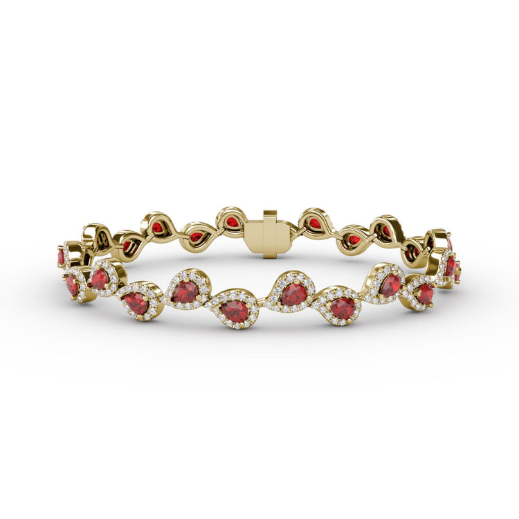 Decorated Ruby and Diamond Bracelet 