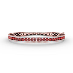 Ruby and Diamond Channel Set Bangle 