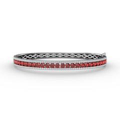 Ruby and Diamond Channel Set Bangle 
