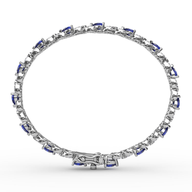 Sapphire and Diamond Pear Shape Bracelet