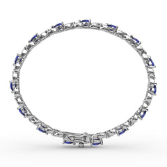 Sapphire and Diamond Pear Shape Bracelet