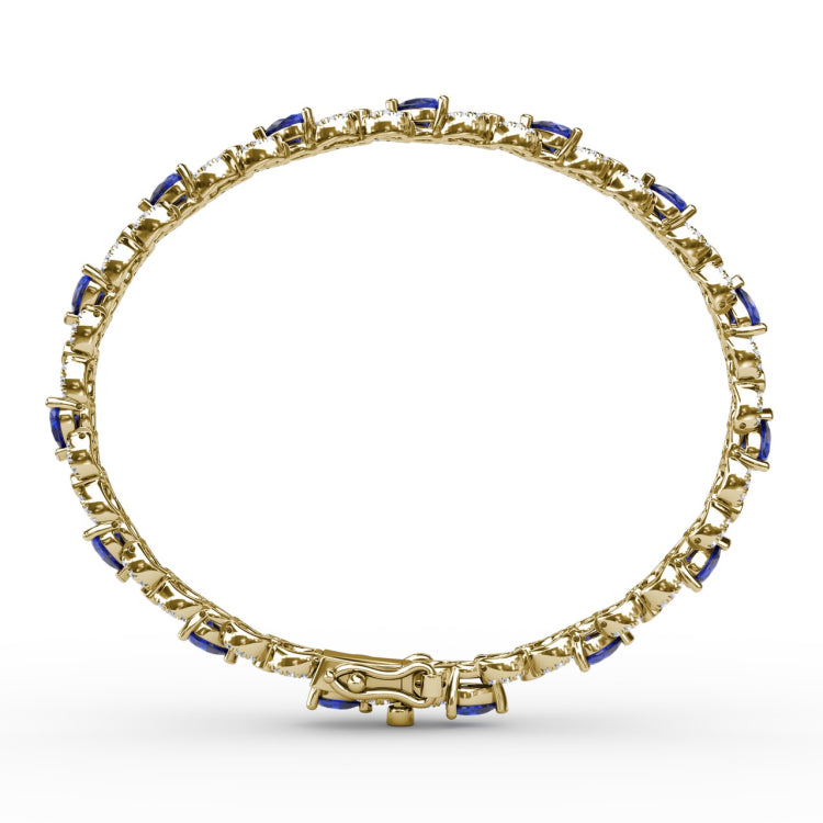 Sapphire and Diamond Pear Shape Bracelet