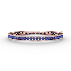Sapphire and Diamond Channel Set Bangle 