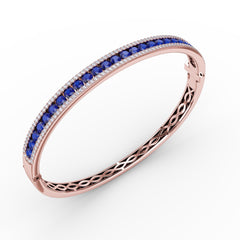 Sapphire and Diamond Channel Set Bangle 