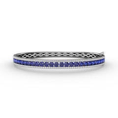 Sapphire and Diamond Channel Set Bangle 