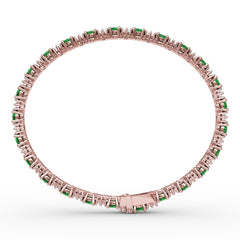 Alternating Emerald and Diamond Bracelet