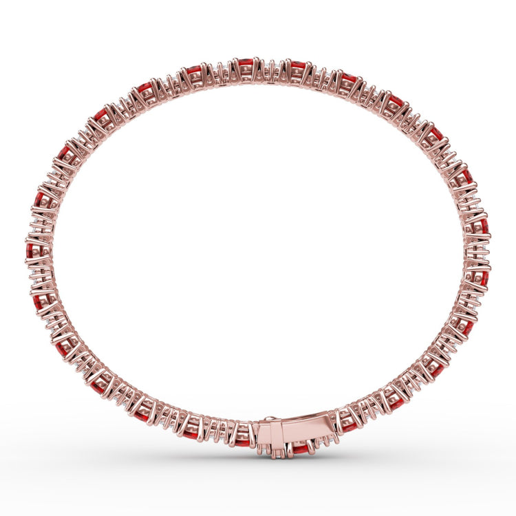 Alternating Ruby and Diamond Bracelet