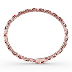 Alternating Ruby and Diamond Bracelet