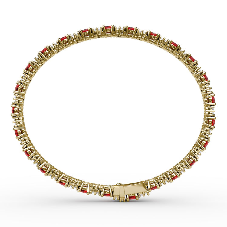 Alternating Ruby and Diamond Bracelet