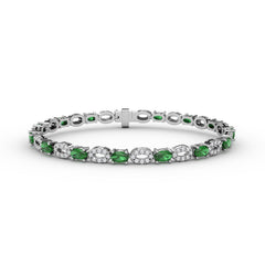 Interchanging Emerald and Diamond Bracelet 