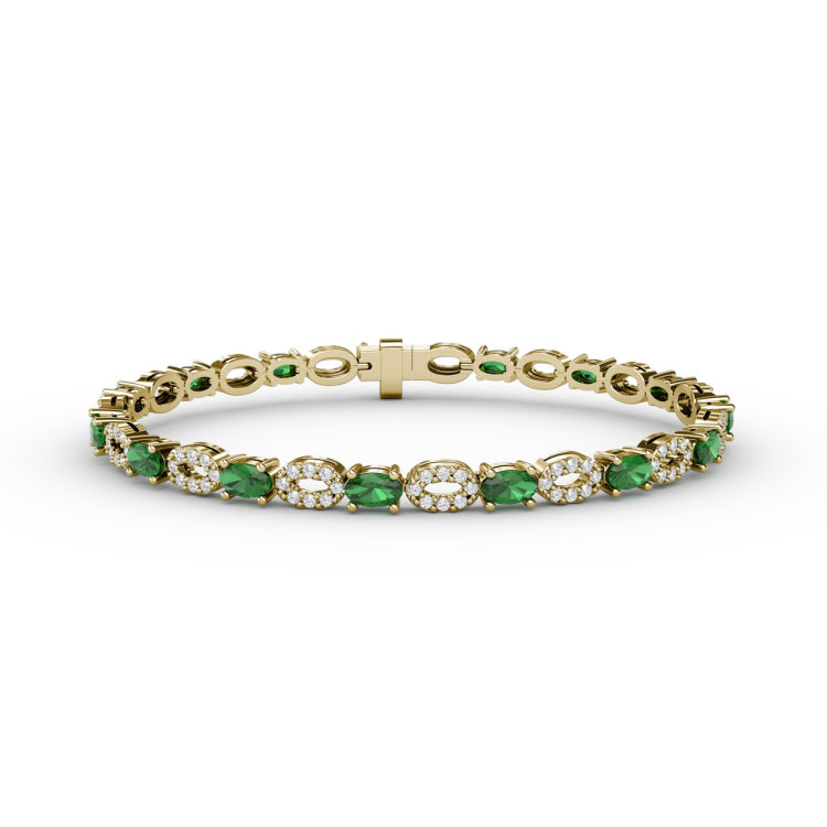 Interchanging Emerald and Diamond Bracelet 