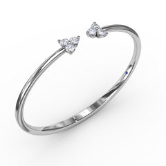 Whimsical Three Stone Bangle 