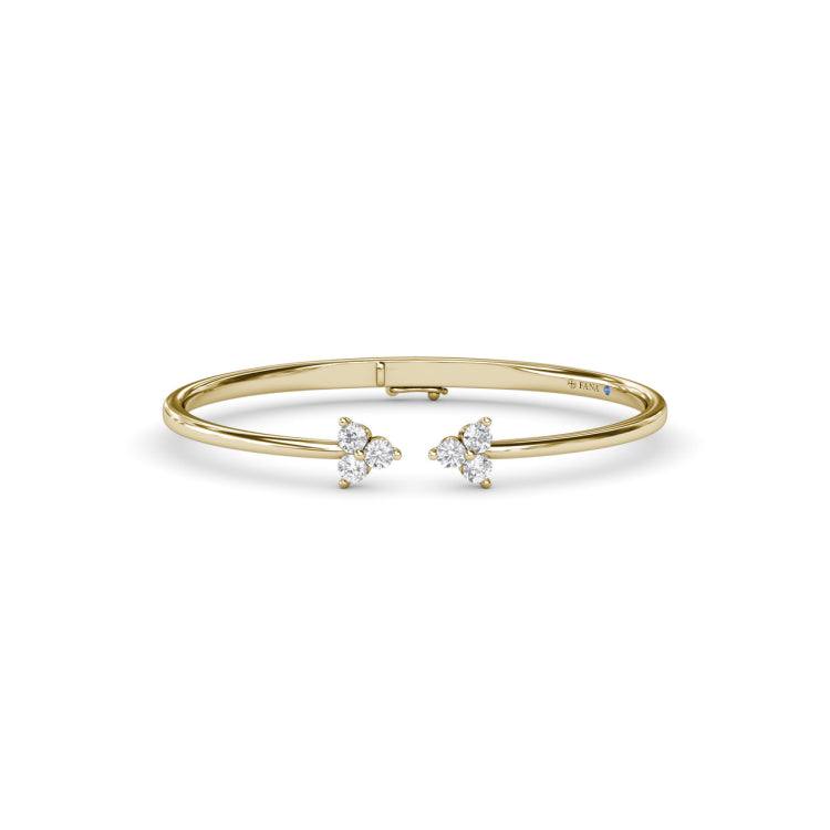 Whimsical Three Stone Bangle 
