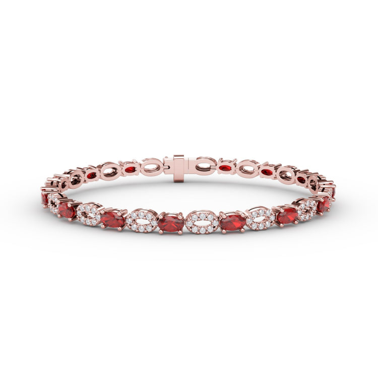 Interchanging Ruby and Diamond Bracelet 