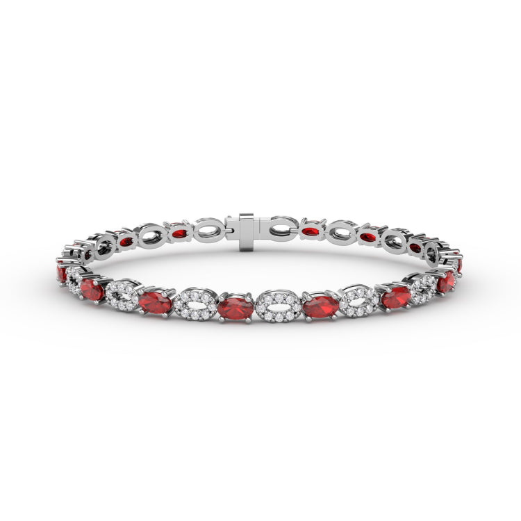 Interchanging Ruby and Diamond Bracelet 