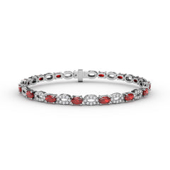Interchanging Ruby and Diamond Bracelet 