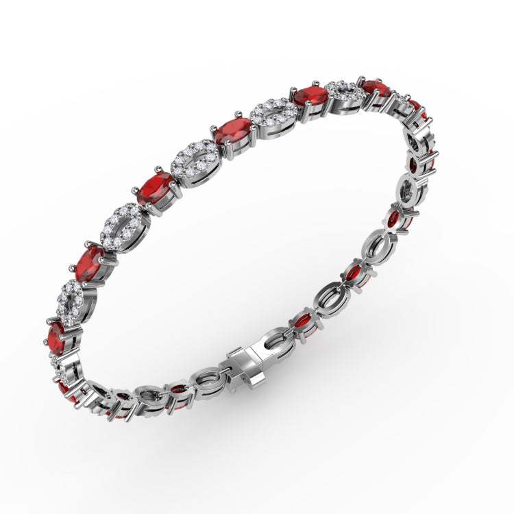 Interchanging Ruby and Diamond Bracelet 