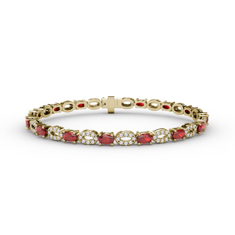 Interchanging Ruby and Diamond Bracelet 