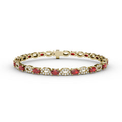 Interchanging Ruby and Diamond Bracelet 