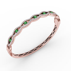 Striking Emerald and Diamond Bangle 