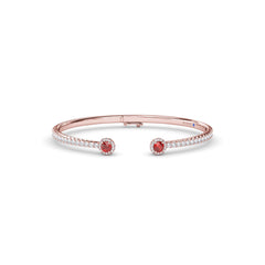 Halo Ruby and Diamond Bangle 