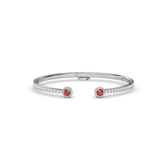 Halo Ruby and Diamond Bangle 