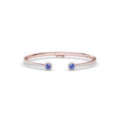 Halo Sapphire and Diamond Bangle 
