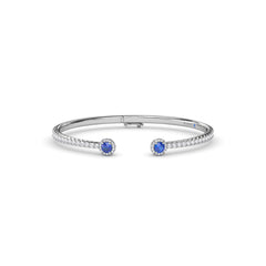 Halo Sapphire and Diamond Bangle 