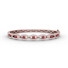 Striking Ruby and Diamond Bangle 