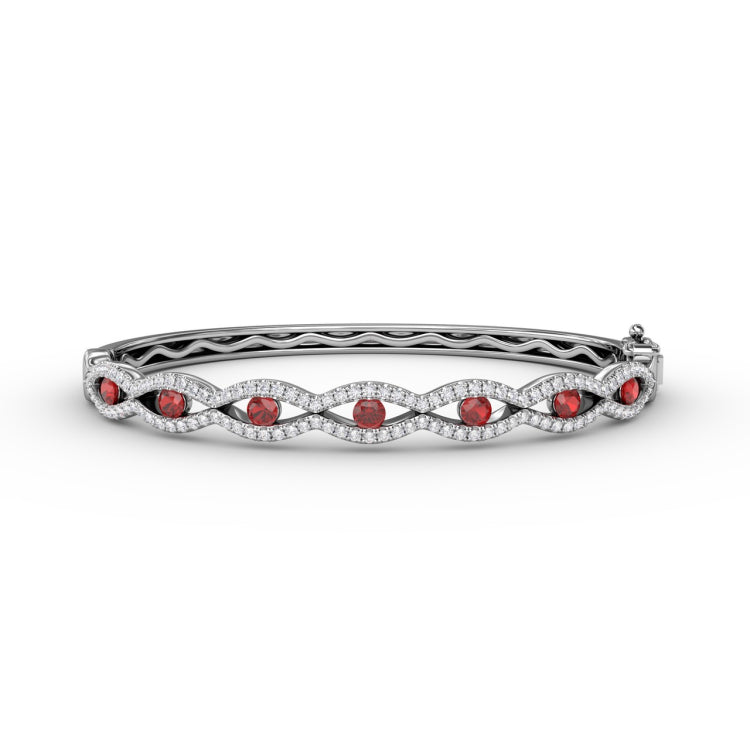 Striking Ruby and Diamond Bangle 