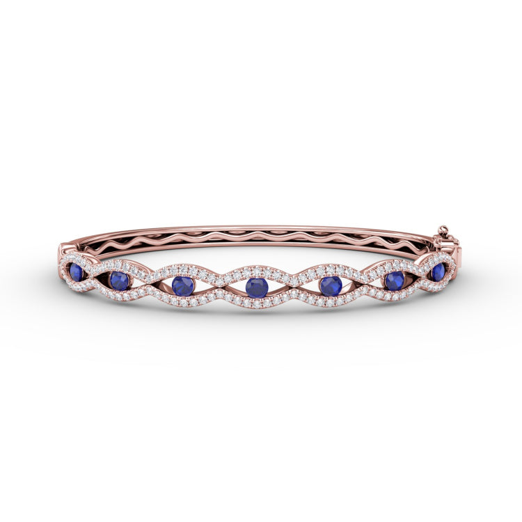Striking Sapphire and Diamond Bangle 