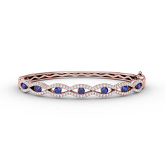Striking Sapphire and Diamond Bangle 