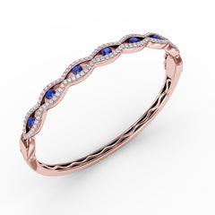 Striking Sapphire and Diamond Bangle 