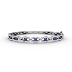 Striking Sapphire and Diamond Bangle 