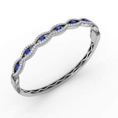 Striking Sapphire and Diamond Bangle 