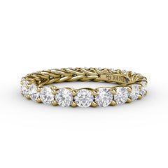 Shared Prong Woven Eternity Band 