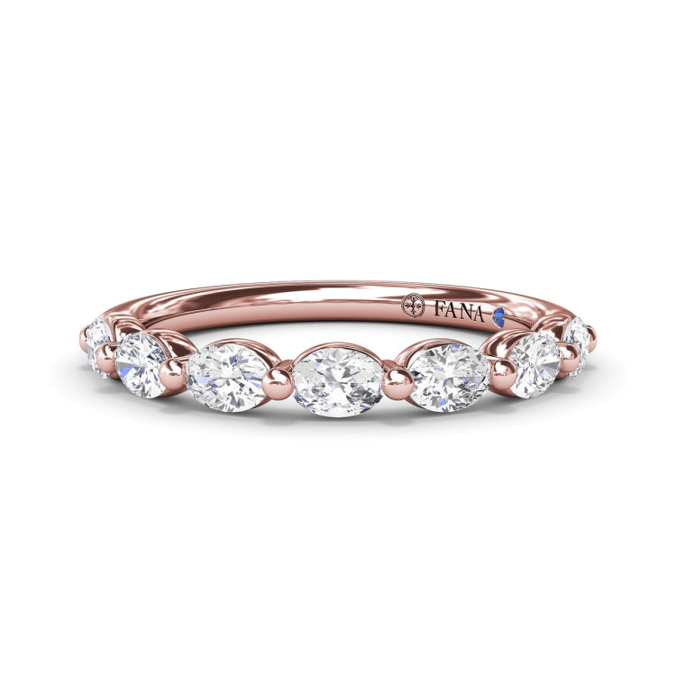 Oval Diamond Wedding Band 
