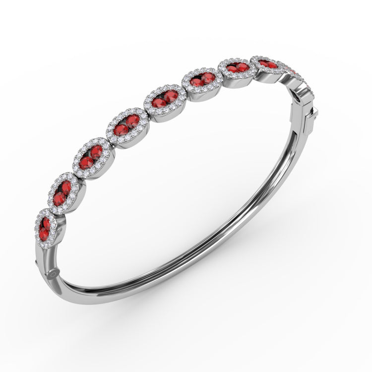 Whimsical Ruby & Diamond Bangle
