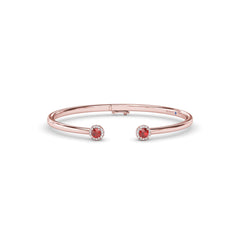 Halo Ruby and Diamond Bangle 