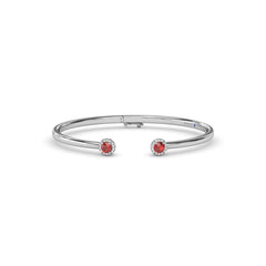 Halo Ruby and Diamond Bangle 