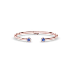 Halo Sapphire and Diamond Bangle 