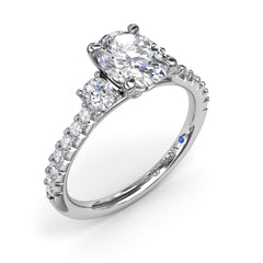 Dynamic Trio Diamond Engagement Ring 