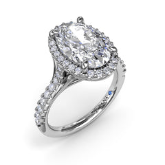 Majestic Halo Diamond Engagement Ring 