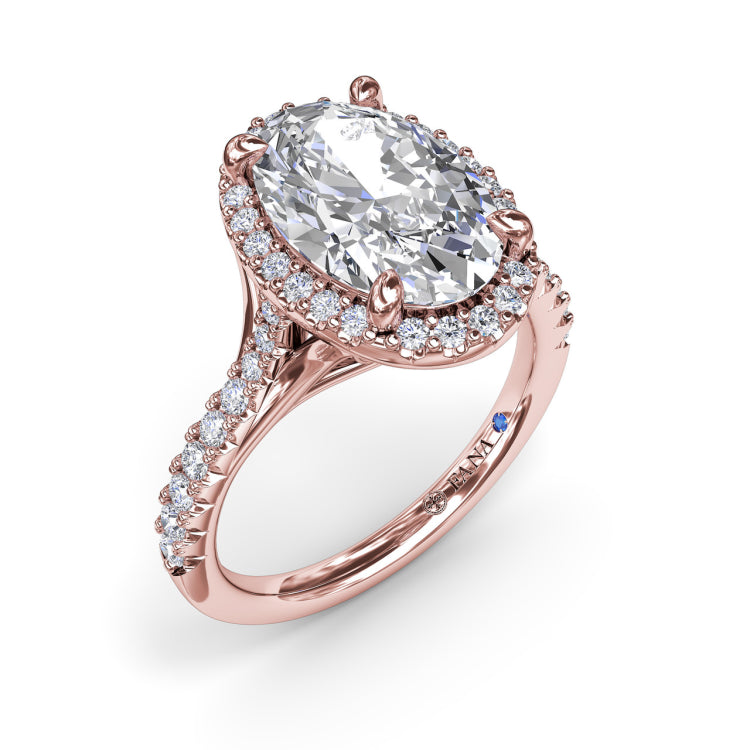 Majestic Halo Diamond Engagement Ring 