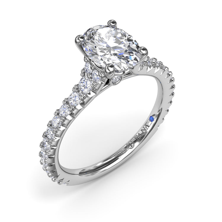 Sophisticated Side Cluster Diamond Band Engagement Ring 