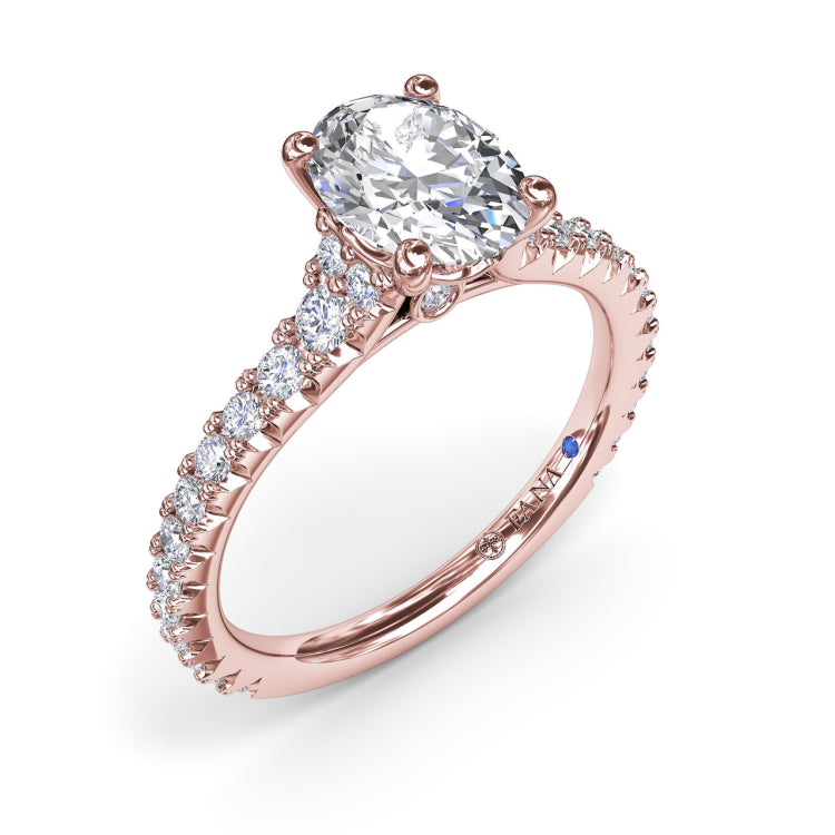 Sophisticated Side Cluster Diamond Band Engagement Ring 