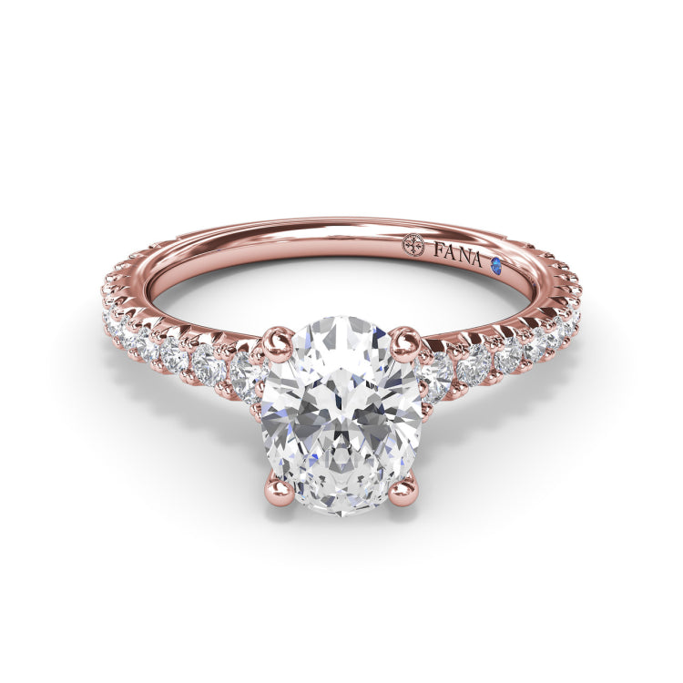 Sophisticated Side Cluster Diamond Band Engagement Ring 