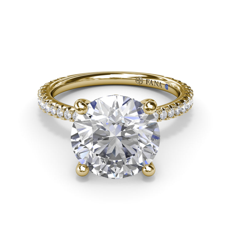 Hidden Halo Diamond Engagement Ring 